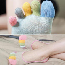 Lade das Bild in den Galerie-Viewer, 2 pair Cute Harajuku Colorful Toes Socks Low Cut Ankle Sock
