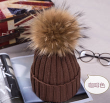 Load image into Gallery viewer, Warm Winter Knit Beanie Hats  Autumn Curling Ear Protection Korean Style Plush Ball Woolen Unisex
