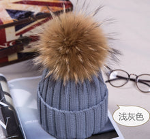 Load image into Gallery viewer, Warm Winter Knit Beanie Hats  Autumn Curling Ear Protection Korean Style Plush Ball Woolen Unisex
