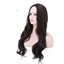 Load image into Gallery viewer, Women Wig Big Wave Dark Brown Medium Long Curly Hair Head Cover W223
