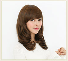 Load image into Gallery viewer, Women Wig Fluffy Li Fancy Side Bangs Mid-Length Curly Hair W166
