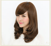 Load image into Gallery viewer, Women Wig Fluffy Li Fancy Side Bangs Mid-Length Curly Hair W166

