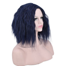 Load image into Gallery viewer, Women Wig Mid-Length Long Curly Head Cover Blue Black W285
