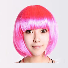 Lade das Bild in den Galerie-Viewer, 2x Halloween Xmas Christmas Gifts Decoration Masquerade Supplies Wig Student Hair More than Bob Haircut
