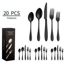 Lade das Bild in den Galerie-Viewer, 304 Stainless Steel Flatware Sets Steak Knife and Fork Spoon 5 Components 20PCs
