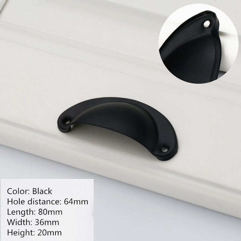 2PCS Vintage Handles Cabinet Knobs and Handles Antique Retro Darwer Pulls Box Cupboard Handle Furniture Hardware Shell