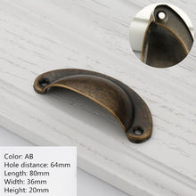Load image into Gallery viewer, 2PCS Vintage Handles Cabinet Knobs and Handles Antique Retro Darwer Pulls Box Cupboard Handle Furniture Hardware Shell
