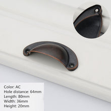 Load image into Gallery viewer, 2PCS Vintage Handles Cabinet Knobs and Handles Antique Retro Darwer Pulls Box Cupboard Handle Furniture Hardware Shell
