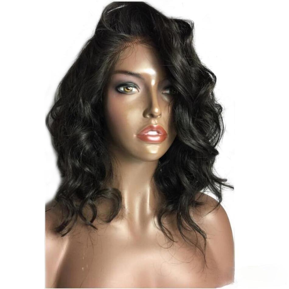 Women Wig Free Short Curly Hair Synthetic Wigs Black W93