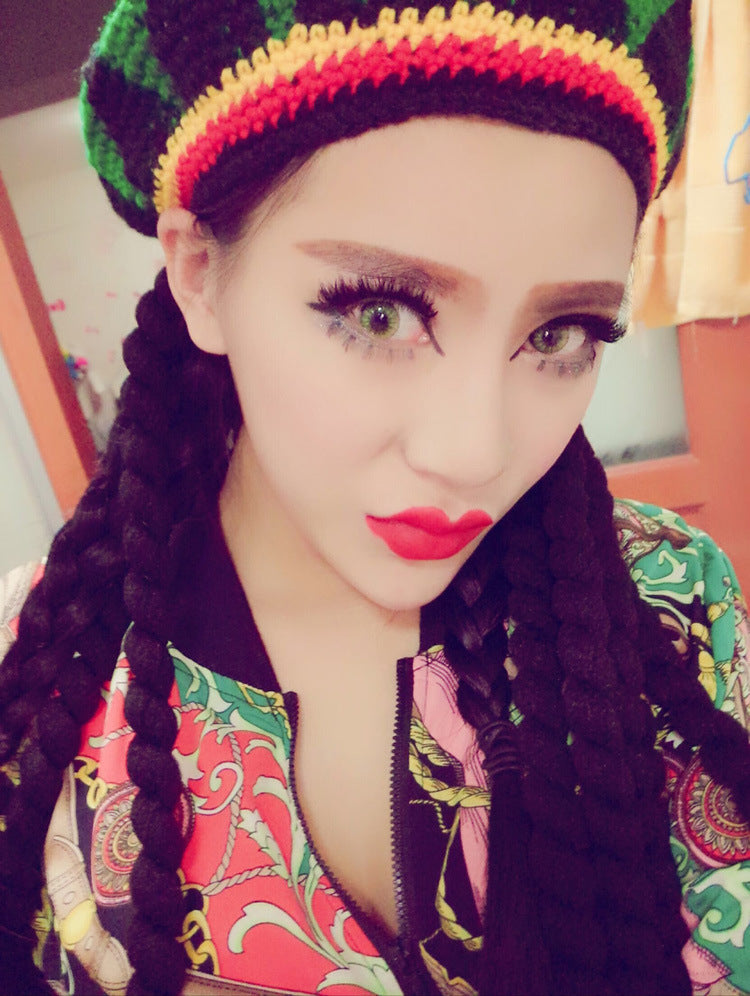 Warm Winter Knit Beanie Hats Jamaica Dreadlocks Wig for Men and Women Unisex