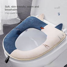 Load image into Gallery viewer, 3pcs Home Toilet Seat Cover Magic Sticky Hook Thickness Waterproof Device Four Seasons  Plush Toilet Seat Cover
