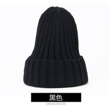 Lade das Bild in den Galerie-Viewer, Warm Winter Knit Beanie Hats  Thickened Cap Korean Style Fluorescent Wool Solid Color Pullover Unisex
