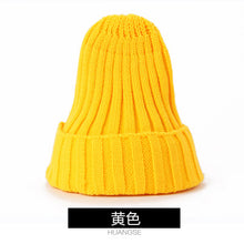 Lade das Bild in den Galerie-Viewer, Warm Winter Knit Beanie Hats  Thickened Cap Korean Style Fluorescent Wool Solid Color Pullover Unisex
