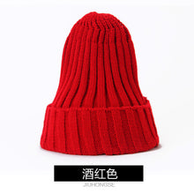 Lade das Bild in den Galerie-Viewer, Warm Winter Knit Beanie Hats  Thickened Cap Korean Style Fluorescent Wool Solid Color Pullover Unisex
