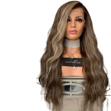 Lade das Bild in den Galerie-Viewer, Women Wig Gradient Color Long Curly Hair Rose Mesh Head Cover W320

