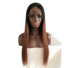 Lade das Bild in den Galerie-Viewer, Women Wig Gradient Black T30 Long Straight Hair Former Lace Head Cap W108
