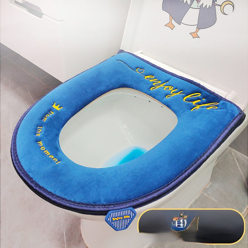 3pcs Toilet Mat Velvet Toilet Seat plus-Sized Thick Toilet Seat Cover Four Seasons