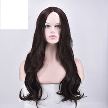 Load image into Gallery viewer, Women Wig Big Wave Dark Brown Medium Long Curly Hair Head Cover W223
