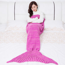 Lade das Bild in den Galerie-Viewer, Wool Blanket Mermaid Blanket Knitted Blanket Mermaid Tail Blanket Sofa Cover
