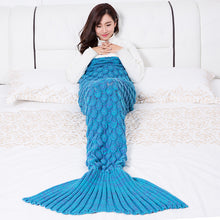 Lade das Bild in den Galerie-Viewer, Baby Photography Mermaid Blanket Scale Knitted Mermaid Tail Children's Blanket
