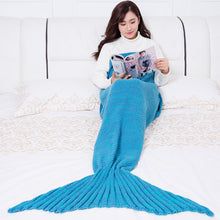 Lade das Bild in den Galerie-Viewer, Wool Blanket Mermaid Blanket Knitted Blanket Mermaid Tail Blanket Sofa Cover

