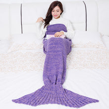 Lade das Bild in den Galerie-Viewer, Wool Blanket Mermaid Blanket Knitted Blanket Mermaid Tail Blanket Sofa Cover
