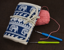Load image into Gallery viewer, 12 Extended Elephant Canvas Crochet Hook Set
