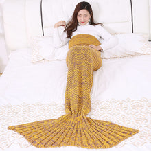Lade das Bild in den Galerie-Viewer, Wool Blanket Mermaid Blanket Knitted Blanket Mermaid Tail Blanket Sofa Cover
