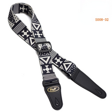 Load image into Gallery viewer, Printed Super Thick Super Soft Black and White Thermal Transfer Folk Electric Guitar Strap

