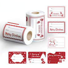 Lade das Bild in den Galerie-Viewer, 250PCs 6 Designs Square 2*3 Inch Red Christmas Stickers Merry Chritmas Labels tape
