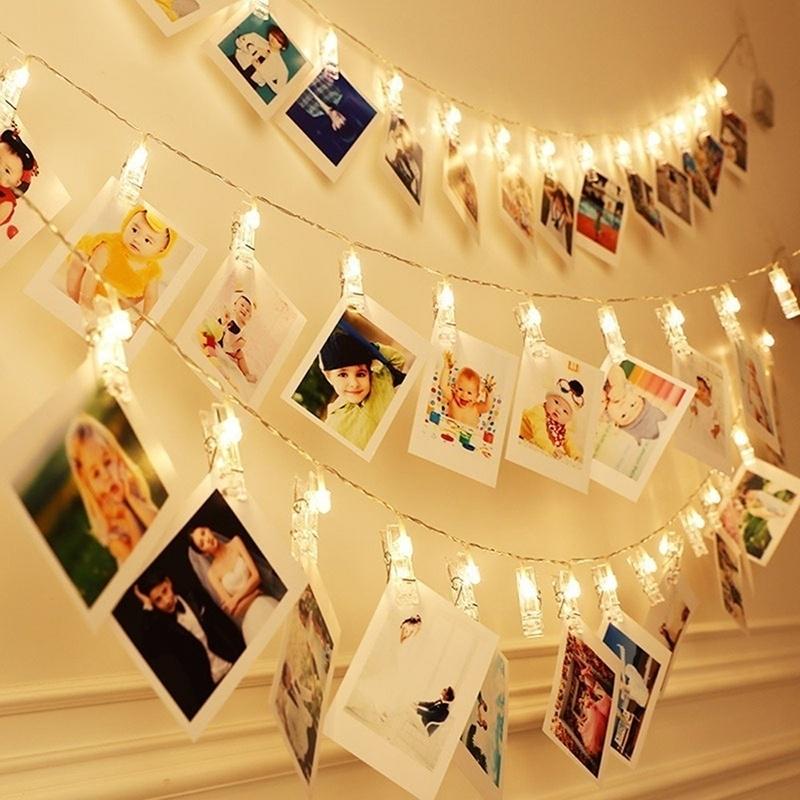 10 LEDs/20LEDs Photo Clips String Lights for Wall Wedding Party Christmas Home Decoration