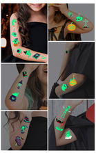 Lade das Bild in den Galerie-Viewer, 20PCs Eco-friendly Non-Toxic Children Cartoon Luminous Tattoo Stickers Halloween Carnival Party
