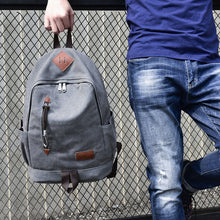 Load image into Gallery viewer, Backpack Men Casual Canvas Backpack Vintage Travel Bag High School Student Schoolbag Men

