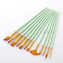 Load image into Gallery viewer, 12-Piece  Nylon Wool Set Blue Rod Fan-Shaped Watercolor Pen Set Art
