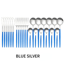 Lade das Bild in den Galerie-Viewer, 304 Stainless Steel Flatware Sets 24-Piece Set Table Knife Gold Mirror Polished Spoon Fork
