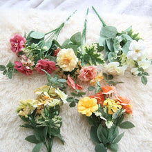 Load image into Gallery viewer, 2Pc Oil Painting Camellia Bunches Artificial Fake Flower Plants Home Decoration Wedding Bouquet
