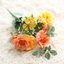 Load image into Gallery viewer, 2Pc Oil Painting Camellia Bunches Artificial Fake Flower Plants Home Decoration Wedding Bouquet
