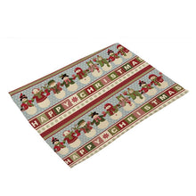 Load image into Gallery viewer, 2PC Christmas Tablecloths Cartoon Snowman Santa Claus Dining Room Decor Tableware Placemat Cup Pads
