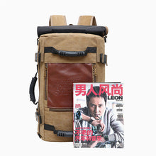 Lade das Bild in den Galerie-Viewer, Backpack Men Canvas Backpack Fashionable  Messenger   Large Capacity Portable Travel shoulder bag
