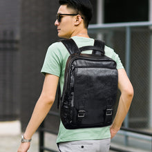 Lade das Bild in den Galerie-Viewer, Backpack Trendy Men  Student Travel Release Buckle Pu shoulder bag
