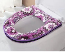 Load image into Gallery viewer, 3pcs Toilet Seat Cover Pads Home    Circle Net Red Thicker Fleece-Lined Large Winter
