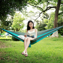 Load image into Gallery viewer, 270*140cm Camping Hammock Dormitory Outdoor Leisure Parachute Cloth Super Lightweight Quick-Drying Nylon
