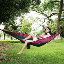 Load image into Gallery viewer, 270*140cm Camping Hammock Dormitory Outdoor Leisure Parachute Cloth Super Lightweight Quick-Drying Nylon

