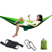 Load image into Gallery viewer, 270*140cm Camping Hammock Dormitory Outdoor Leisure Parachute Cloth Super Lightweight Quick-Drying Nylon
