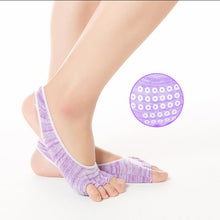 Lade das Bild in den Galerie-Viewer, 2 pair New Women&#39;s Yoga Socks Cotton Breathable Fingerless Non-slip Short Socks
