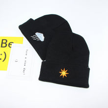 Lade das Bild in den Galerie-Viewer, Warm Winter Knit Beanie Hats Embroidered Weather Hat Men 'S Crimped Pullover Wool Unisex
