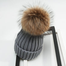 Load image into Gallery viewer, Warm Winter Knit Beanie Hats Fur Ball Hat Male and Women Students Cute Fur Thickened All-Matching Unisex
