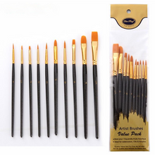 Load image into Gallery viewer, 10 PCs Black Stick Multifunctional Nylon Hair Watercolor Brushes
