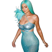 Lade das Bild in den Galerie-Viewer, Women Wig Synthetic Wigs Realistic Blue Medium and Long Straight Hair W322
