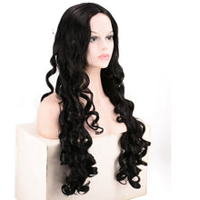 Load image into Gallery viewer, Women Wig Black Long Curly Medium Large Wave Wig W215
